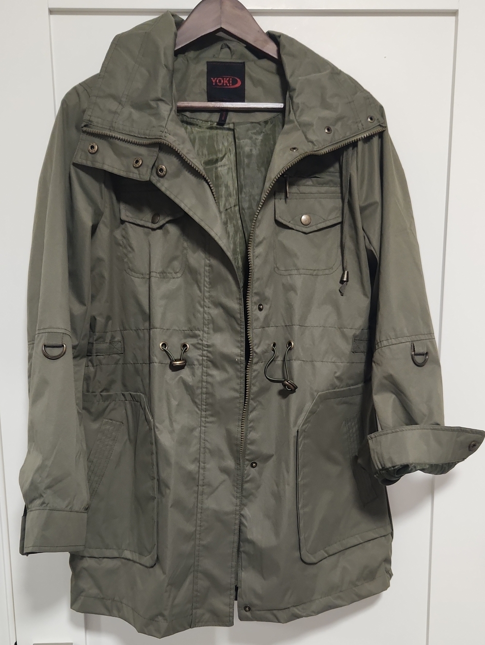 Olive Green Utility Anorak Hooded Jacket